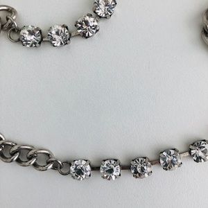 Jewel Kade long rhinestone and silver necklace